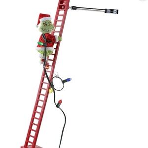 40” Animated Grinch Plush Climbing Red Ladder NWT